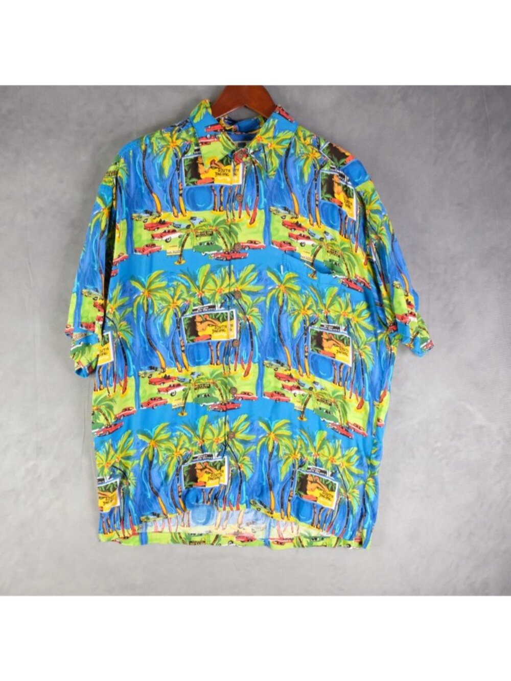 Kahala Shirt Mens Large Multicolor South Pacific Drive-In Rayon Vintage